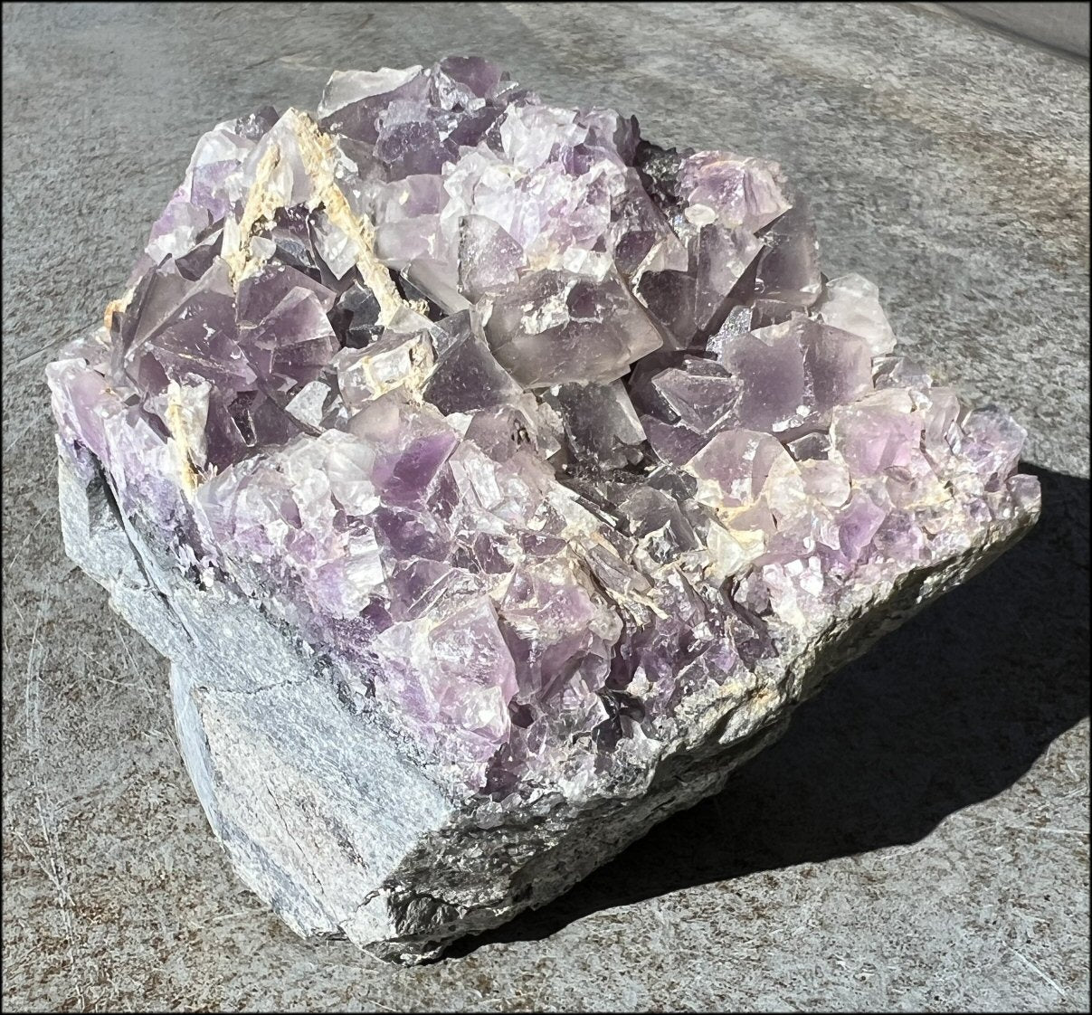 Limestone + Cubic Purple FLUORITE Metamorphosis Crystal Skull - Great for meditation!