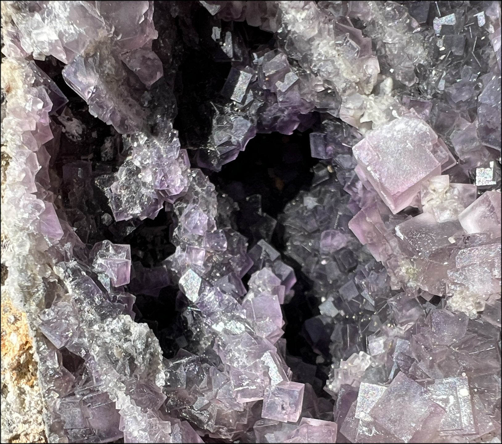 Limestone + Cubic Purple FLUORITE Metamorphosis Crystal Skull with Mesmerizing Vugs - Just over 6lbs