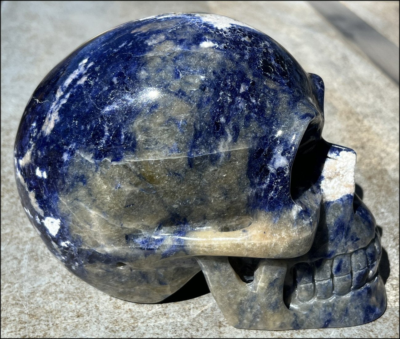 LifeSize SODALITE Crystal Skull - Throat Chakra, Communication - 8.5lbs+