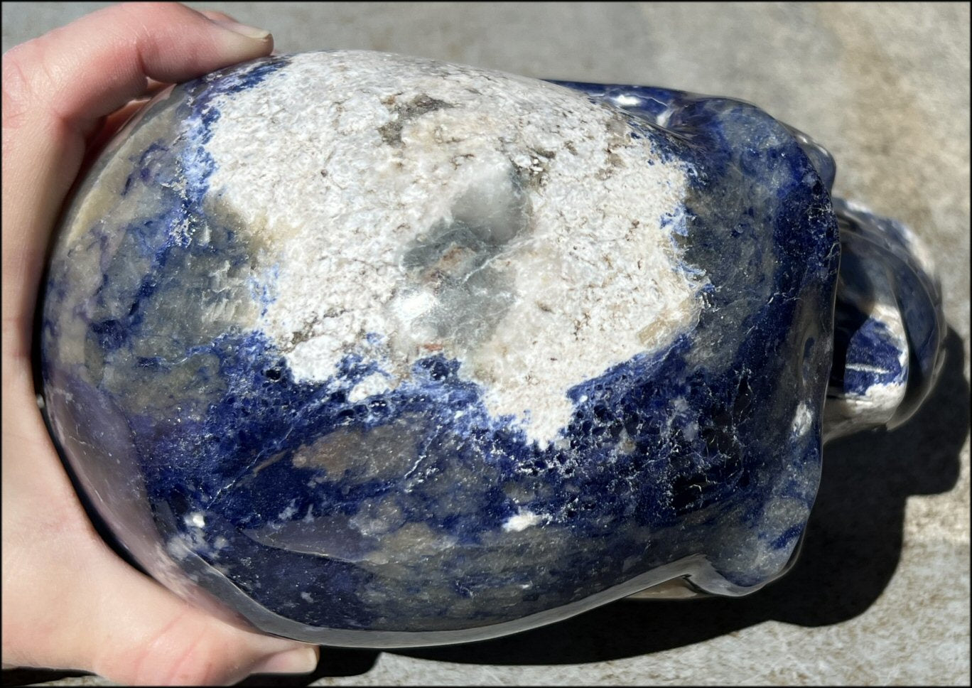 LifeSize SODALITE Crystal Skull - Throat Chakra, Communication - 8.5lbs+