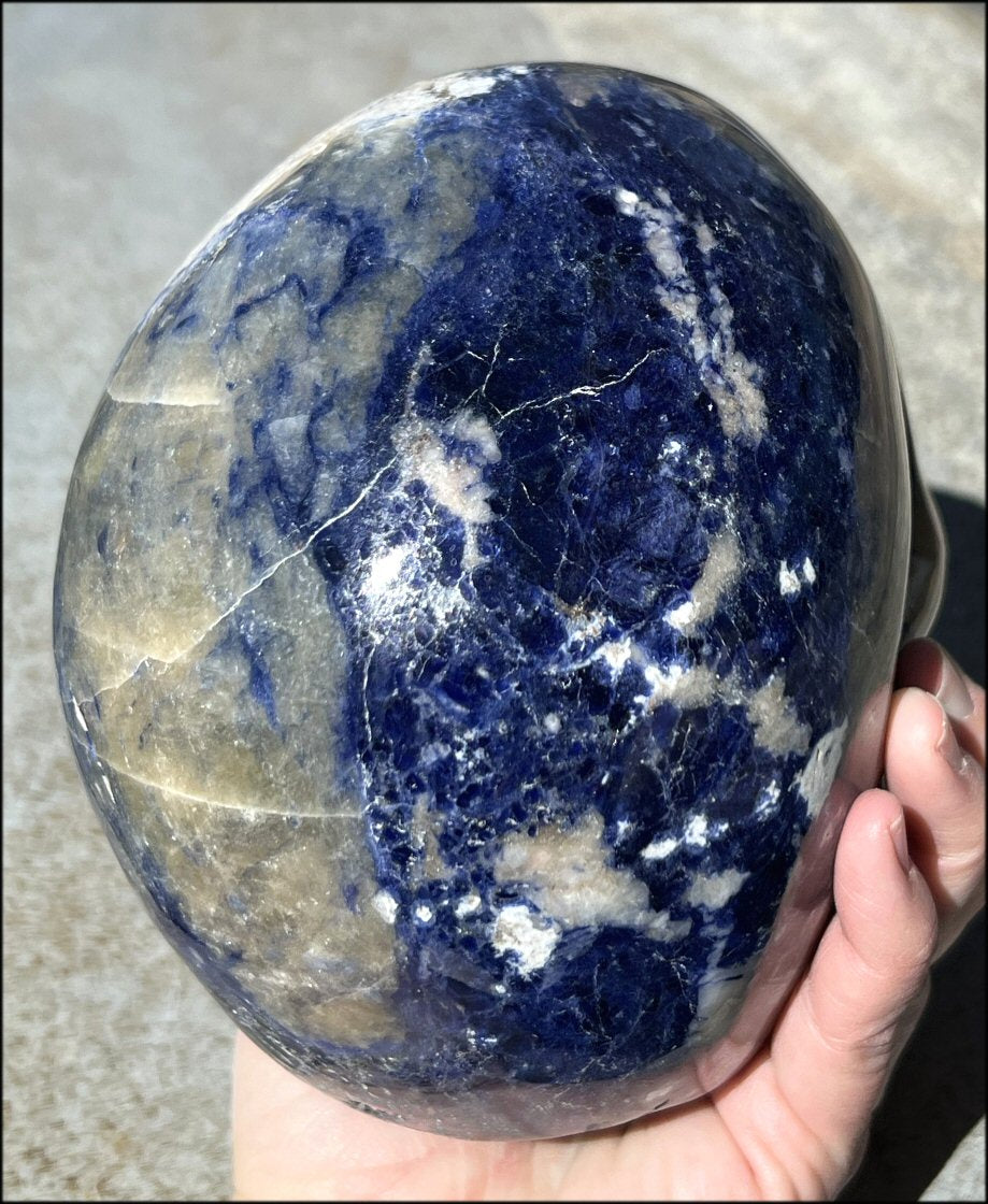 LifeSize SODALITE Crystal Skull - Throat Chakra, Communication - 8.5lbs+