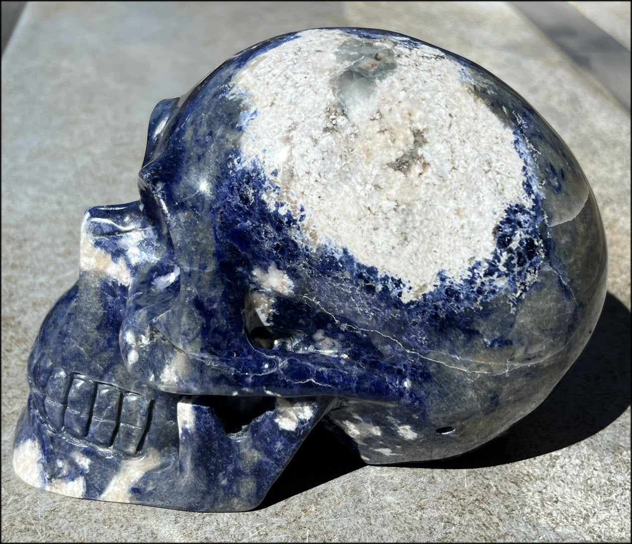 LifeSize SODALITE Crystal Skull - Throat Chakra, Communication - 8.5lbs+