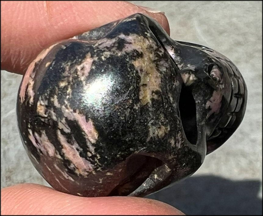 Rhodonite CRYSTAL SKULL - Open Heart Chakra - with Synergy 5+ years