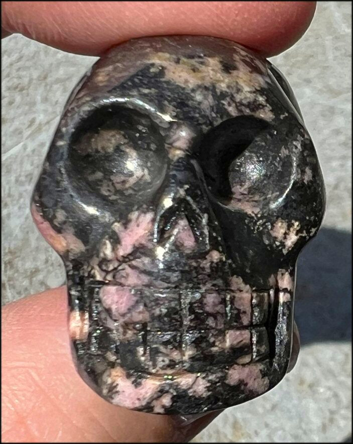 Rhodonite CRYSTAL SKULL - Open Heart Chakra - with Synergy 5+ years