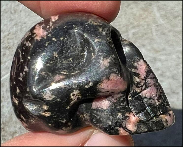 Rhodonite CRYSTAL SKULL - Open Heart Chakra - with Synergy 5+ years