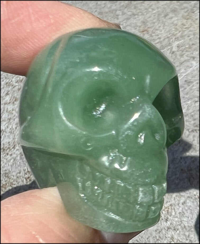 Green Aventurine CRYSTAL SKULL - Get moving again, Renewal