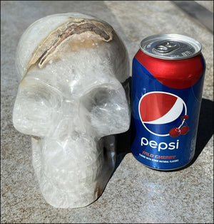 ~Super Sparkly~ LifeSize Agate GEODE Crystal Skull with Shimmery Rainbows, Weird Matrix!