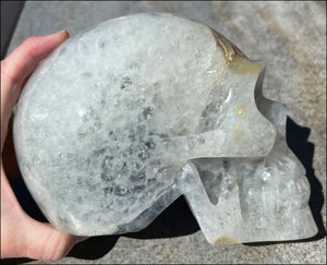 ~Super Sparkly~ LifeSize Agate GEODE Crystal Skull with Shimmery Rainbows, Weird Matrix!