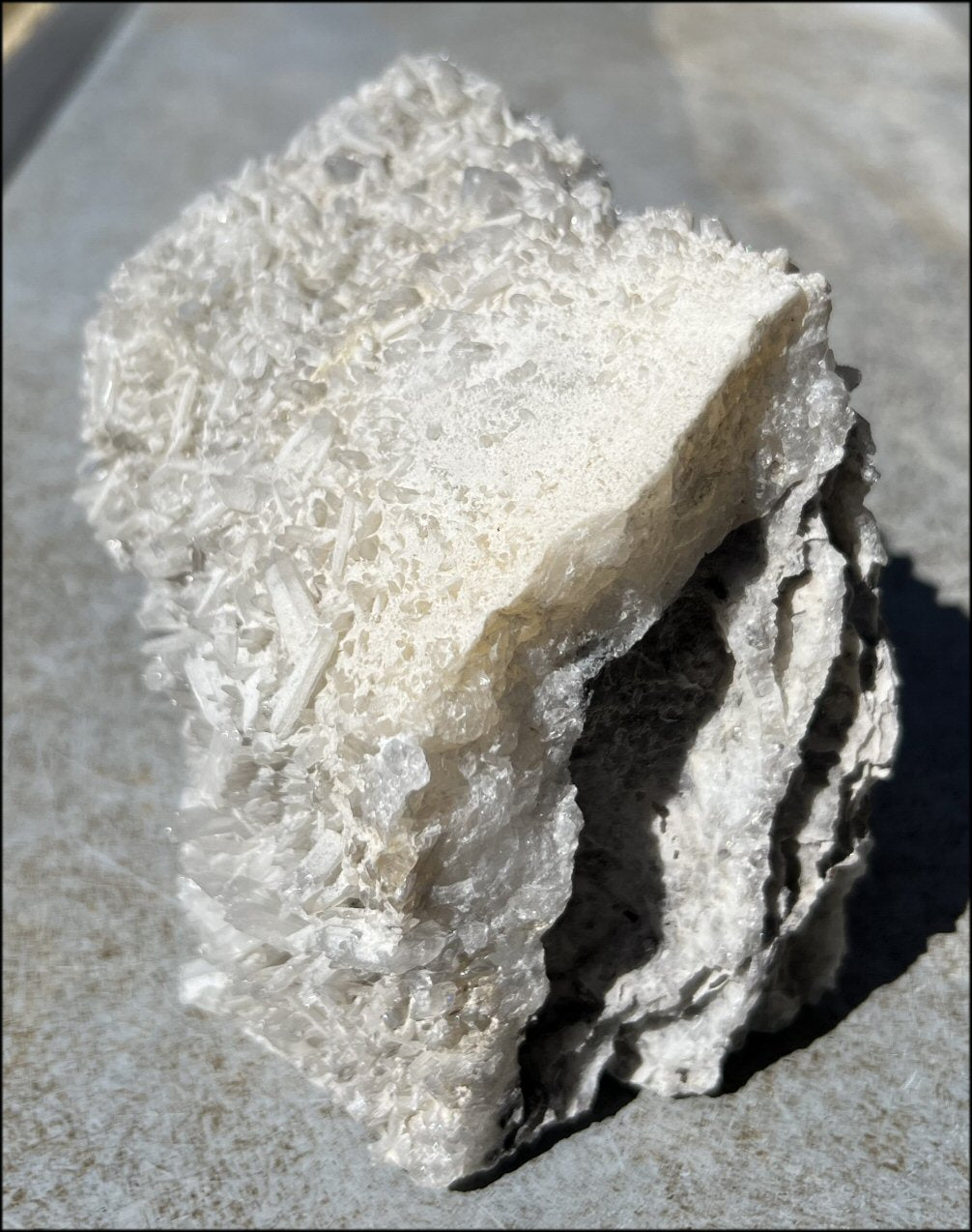 Quartz Crystal + Limestone METAMORPHOSIS Crystal Skull with Fantastic Sparkly Crystal Points