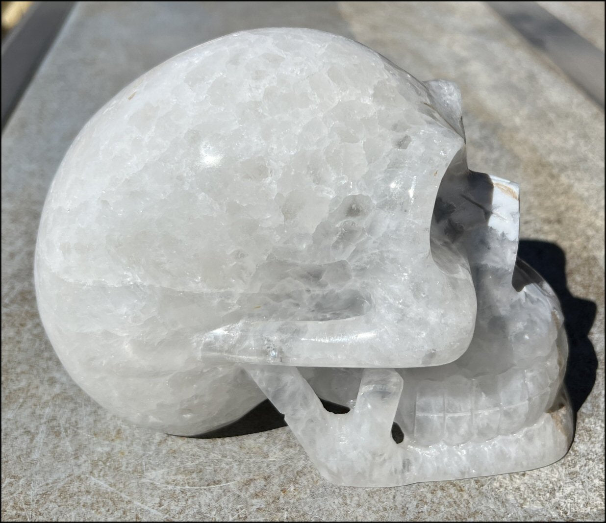 LifeSize Agate GEODE Crystal Skull with Super Cool Druzy Lined Facial VUG!