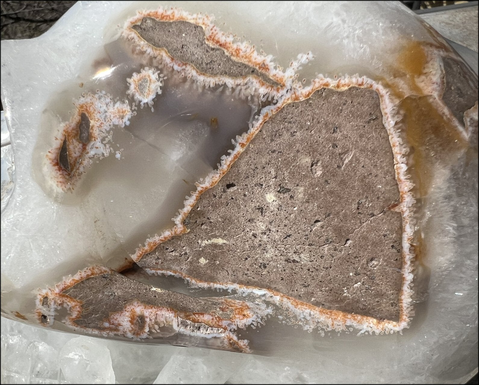 LifeSize Agate GEODE Crystal Skull with Super Cool Druzy Lined Facial VUG!