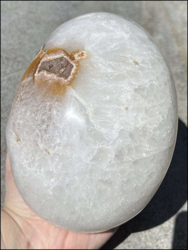 LifeSize Agate GEODE Crystal Skull with Super Cool Druzy Lined Facial VUG!