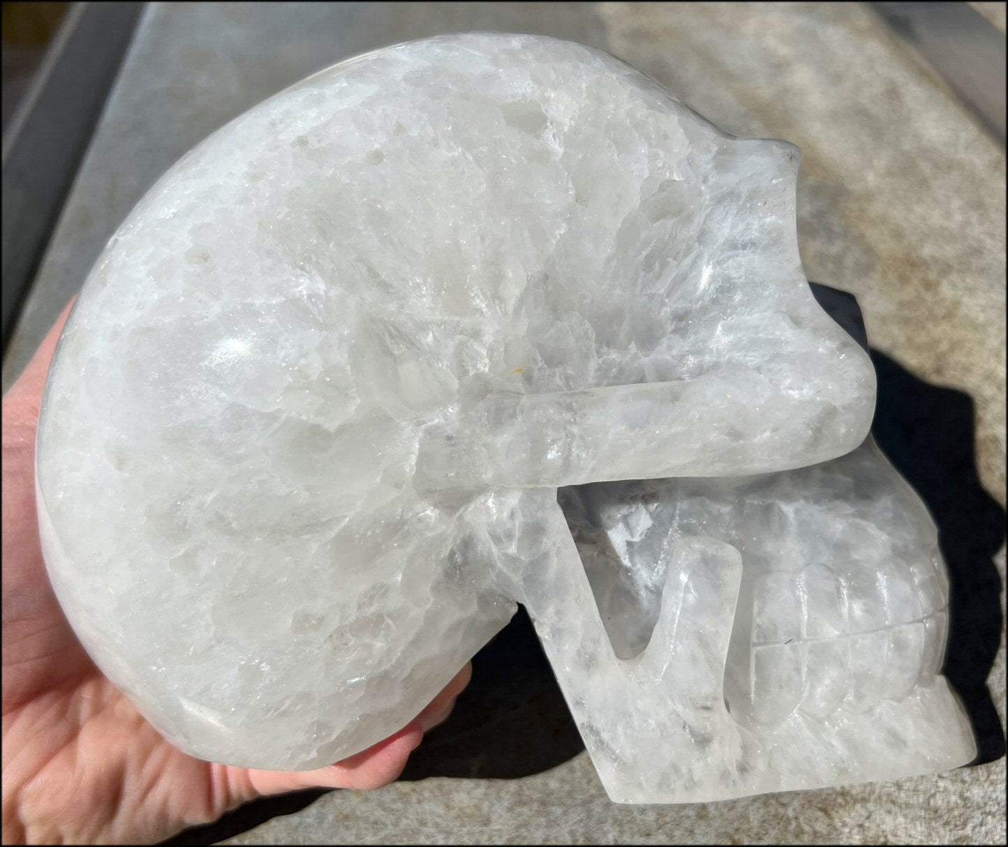 LifeSize Agate GEODE Crystal Skull with Super Cool Druzy Lined Facial VUG!