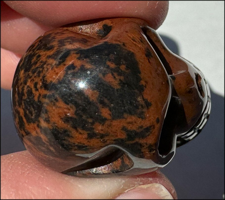 Small Mahogany Obsidian CRYSTAL SKULL - Strength, Courage