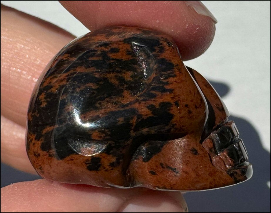 Small Mahogany Obsidian CRYSTAL SKULL - Strength, Courage