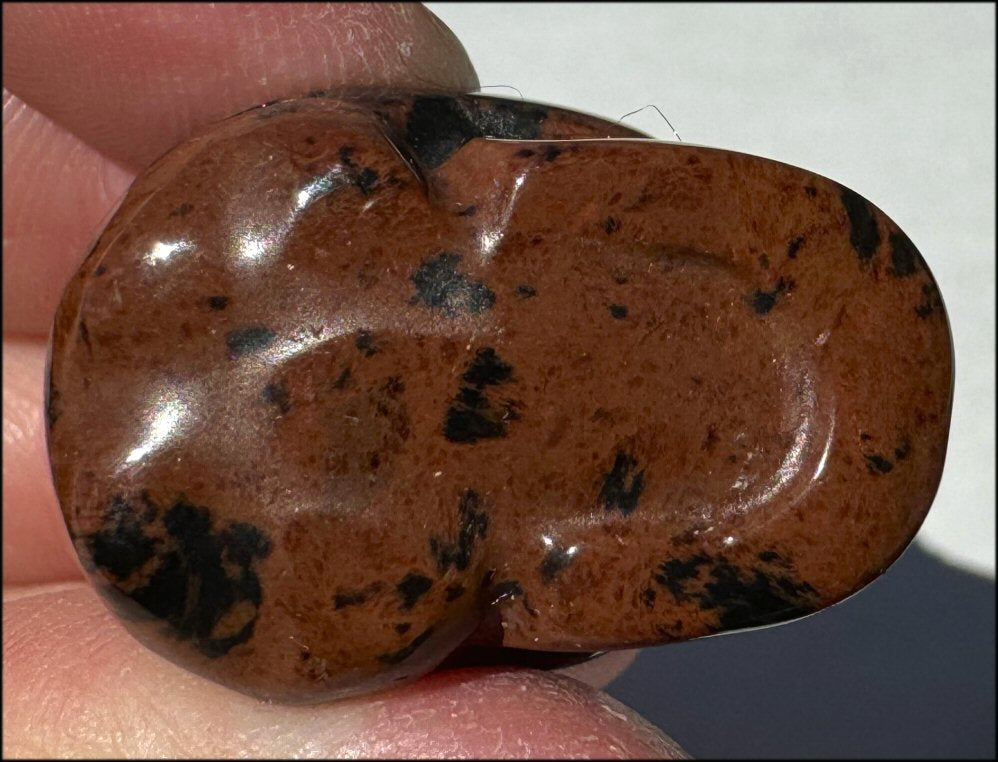 Small Mahogany Obsidian CRYSTAL SKULL - Strength, Courage