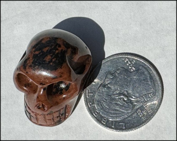 Small Mahogany Obsidian CRYSTAL SKULL - Strength, Courage