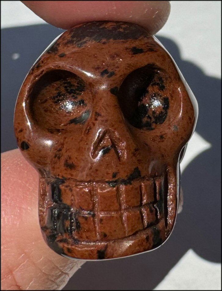 Small Mahogany Obsidian CRYSTAL SKULL - Strength, Courage