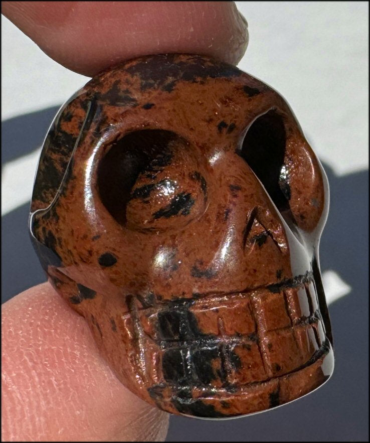 Small Mahogany Obsidian CRYSTAL SKULL - Strength, Courage