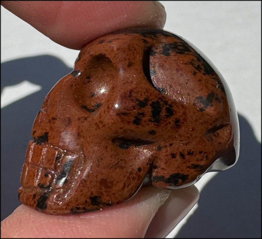 Small Mahogany Obsidian CRYSTAL SKULL - Strength, Courage