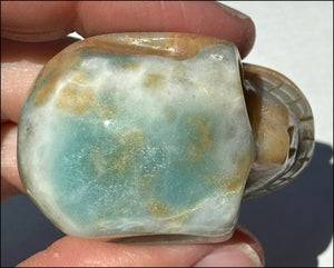 Peruvian BLUE OPAL Crystal Skull with Small VUGS - Creativity, Communication