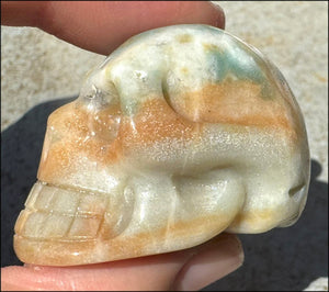 Peruvian BLUE OPAL Crystal Skull with Small VUGS - Creativity, Communication