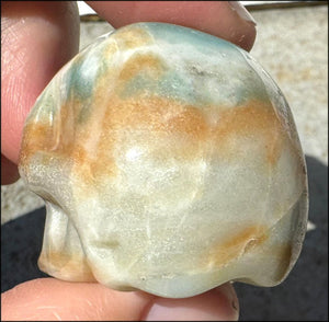 Peruvian BLUE OPAL Crystal Skull with Small VUGS - Creativity, Communication