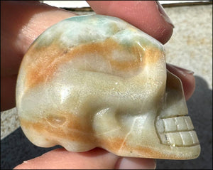Peruvian BLUE OPAL Crystal Skull with Small VUGS - Creativity, Communication