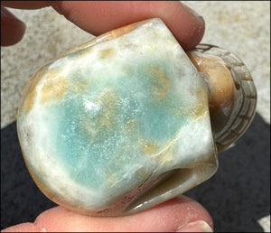 Peruvian BLUE OPAL Crystal Skull with Small VUGS - Creativity, Communication