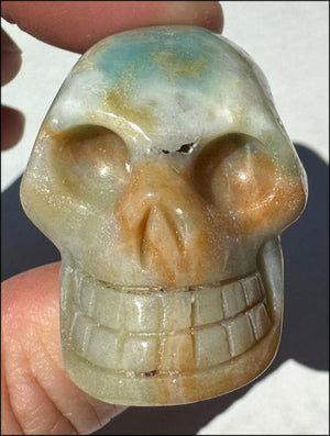 Peruvian BLUE OPAL Crystal Skull with Small VUGS - Creativity, Communication