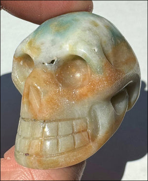 Peruvian BLUE OPAL Crystal Skull with Small VUGS - Creativity, Communication