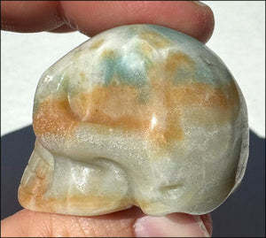 Peruvian BLUE OPAL Crystal Skull with Small VUGS - Creativity, Communication