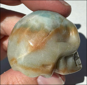 Peruvian BLUE OPAL Crystal Skull with Small VUGS - Creativity, Communication