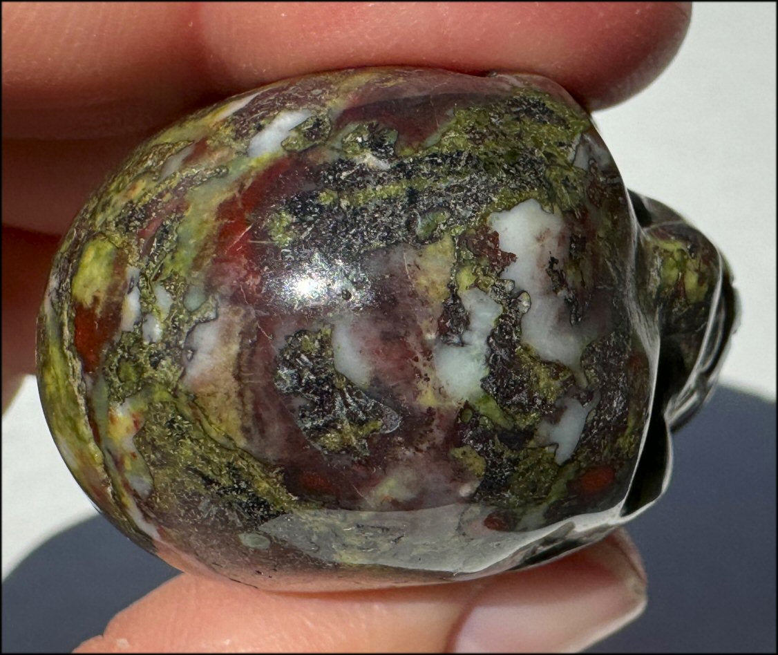 Dragon's Blood Jasper CRYSTAL SKULL - Enhance Emotional+Spiritual Growth