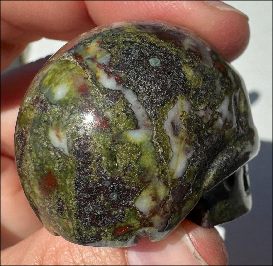 Dragon's Blood Jasper CRYSTAL SKULL - Enhance Emotional+Spiritual Growth