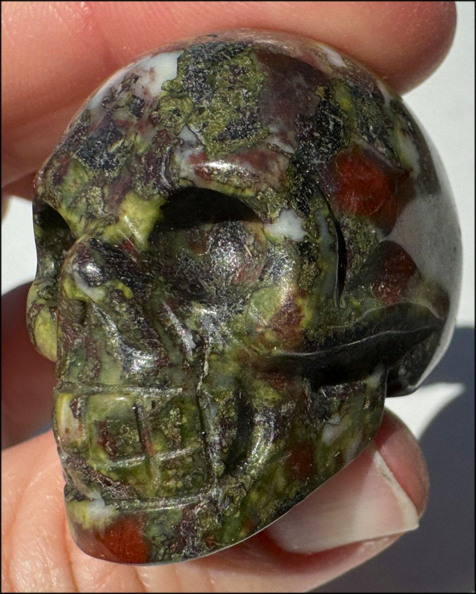 Dragon's Blood Jasper CRYSTAL SKULL - Enhance Emotional+Spiritual Growth