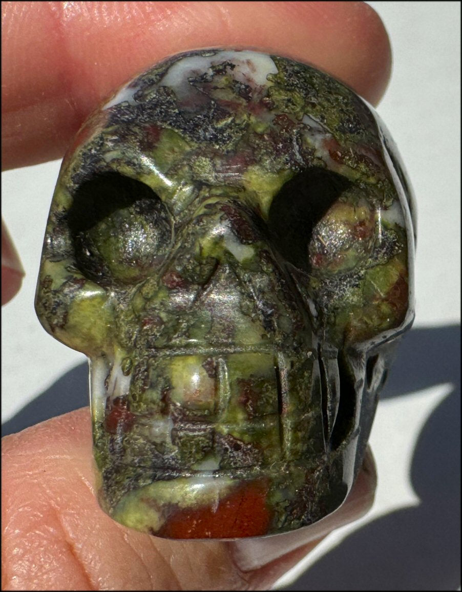 Dragon's Blood Jasper CRYSTAL SKULL - Enhance Emotional+Spiritual Growth