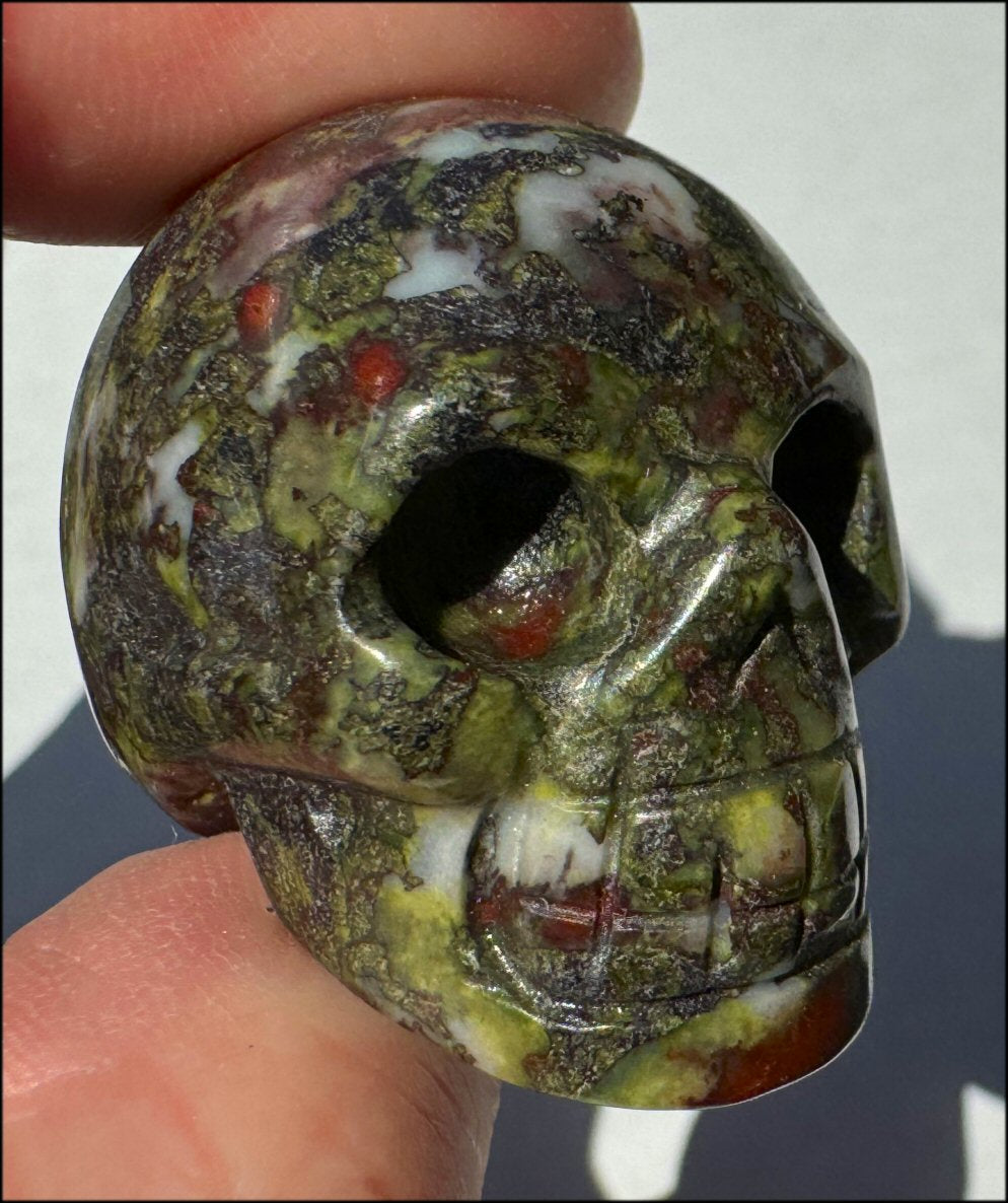 Dragon's Blood Jasper CRYSTAL SKULL - Enhance Emotional+Spiritual Growth