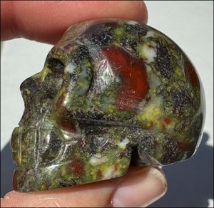 Dragon's Blood Jasper CRYSTAL SKULL - Enhance Emotional+Spiritual Growth