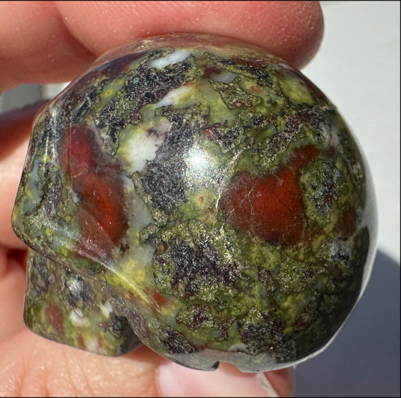 Dragon's Blood Jasper CRYSTAL SKULL - Enhance Emotional+Spiritual Growth