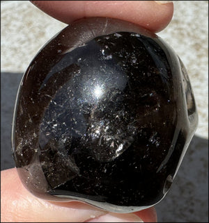 DARK Smoky Quartz Crystal Skull with Hematite inclusions - Dissolve negativity