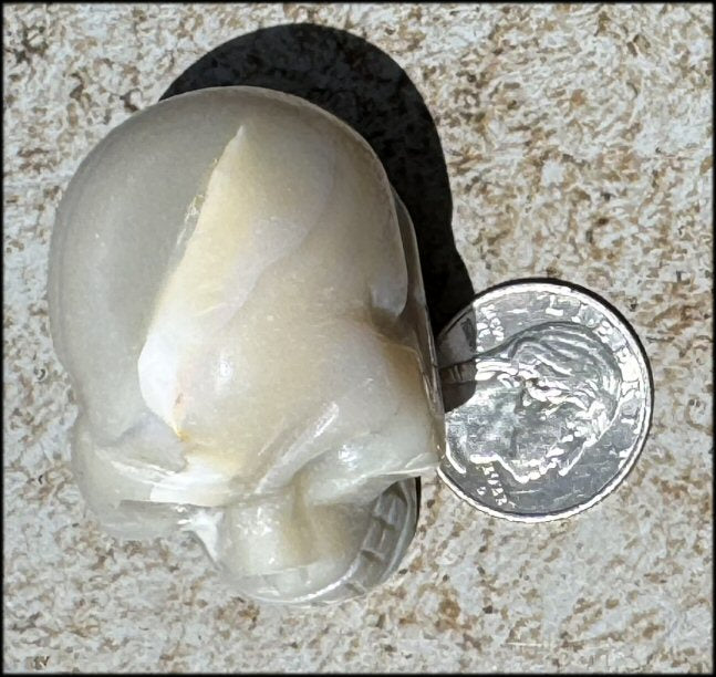 Agate Crystal Skull w/ Cool Lg. VUG - Harmony, Connect with Mother Earth