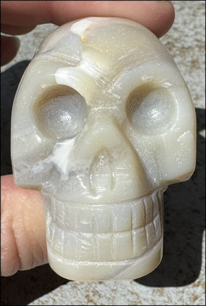 Agate Crystal Skull w/ Cool Lg. VUG - Harmony, Connect with Mother Earth