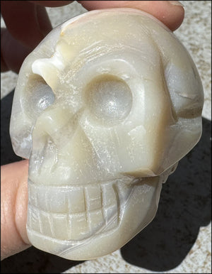 Agate Crystal Skull w/ Cool Lg. VUG - Harmony, Connect with Mother Earth