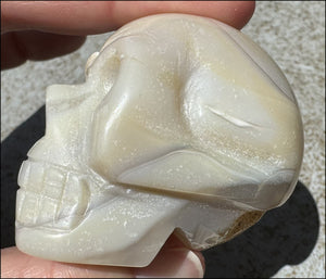 Agate Crystal Skull w/ Cool Lg. VUG - Harmony, Connect with Mother Earth