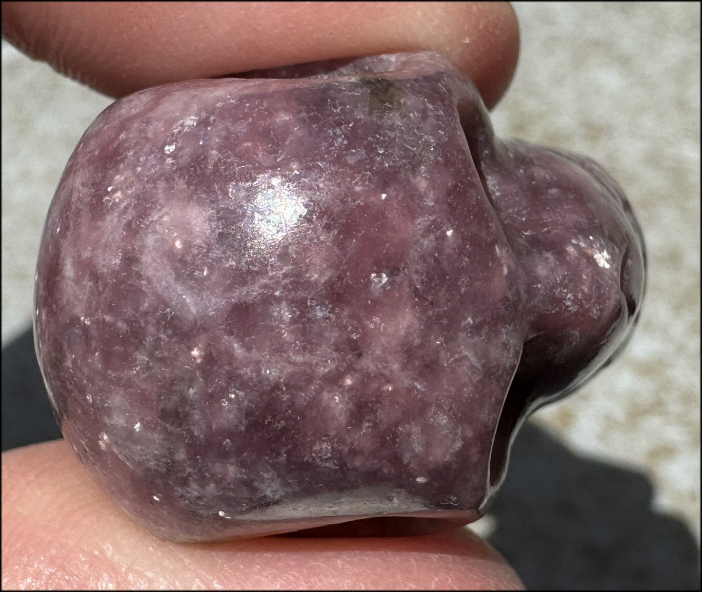Small LEPIDOLITE Crystal Skull - AKA Lavenderine - Relaxation, Optimism