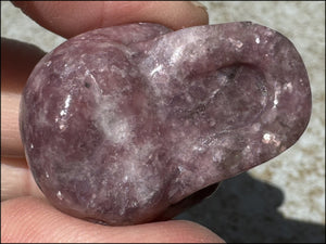 Small LEPIDOLITE Crystal Skull - AKA Lavenderine - Relaxation, Optimism