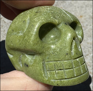 Nephrite Jade CRYSTAL SKULL - Serenity, Combat negative thoughts