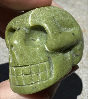 Nephrite Jade CRYSTAL SKULL - Serenity, Combat negative thoughts