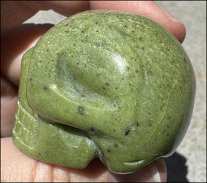 Nephrite Jade CRYSTAL SKULL - Serenity, Combat negative thoughts